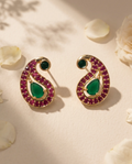 AD Ruby-Emerald Paisley Earrings