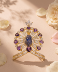 AD Amethyst Peacock Mukut