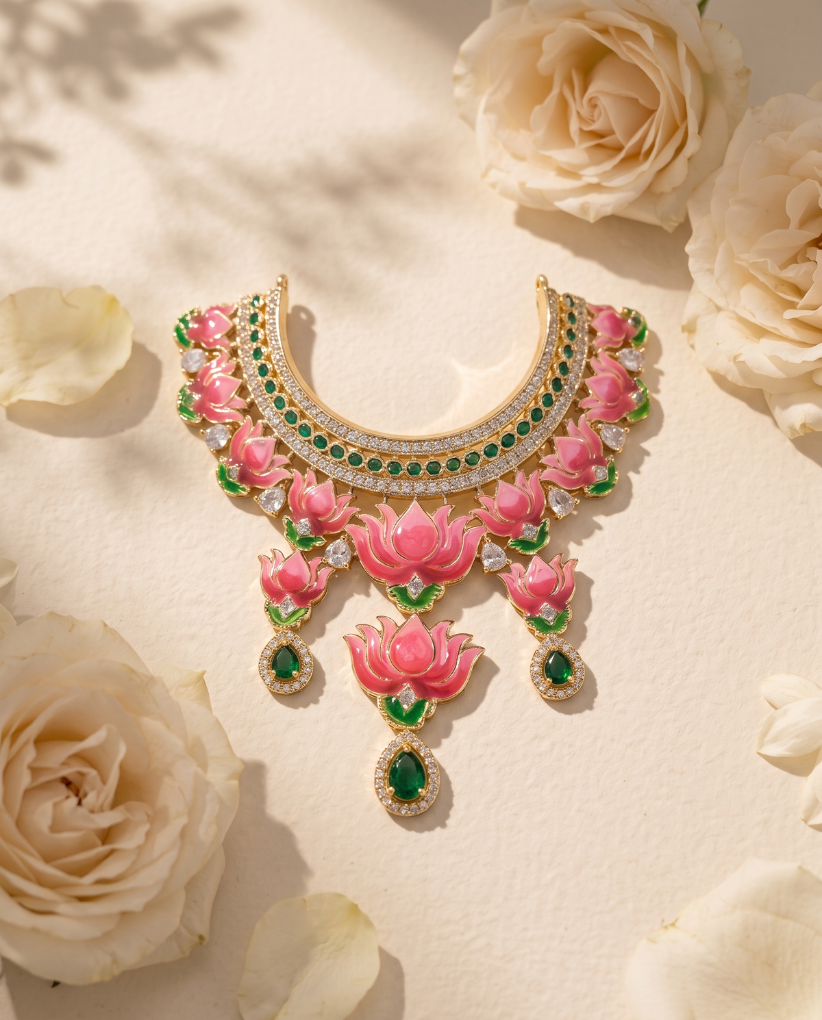 AD Blooming Lotus Choker Necklace