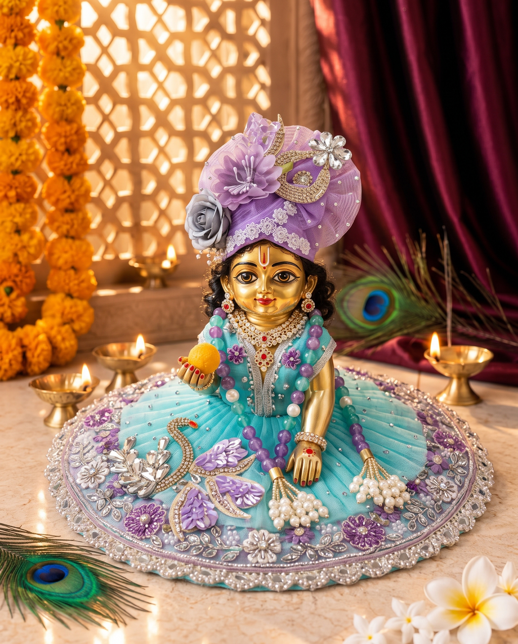 Neelkanth Turquoise Poshak