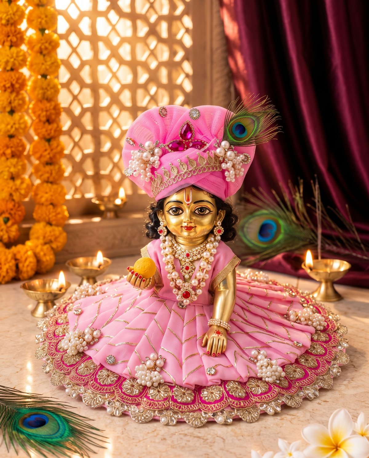 Gulabi Motif Poshak